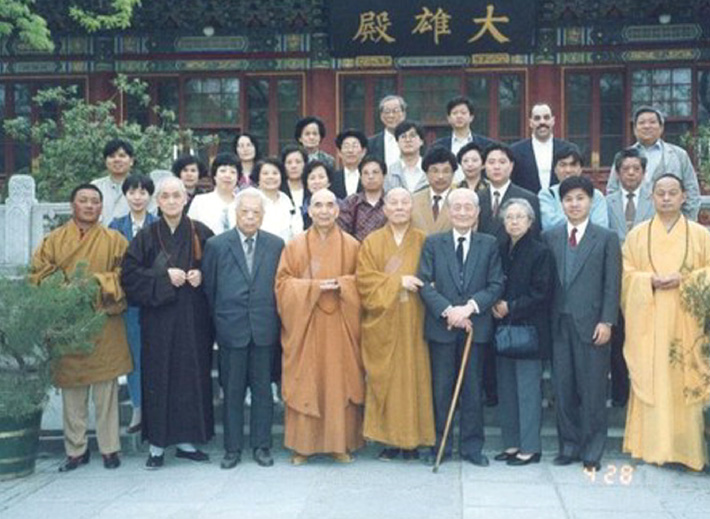 Lama Kan Tsao, students, and Chinese Buddhist representatives, China, 1992