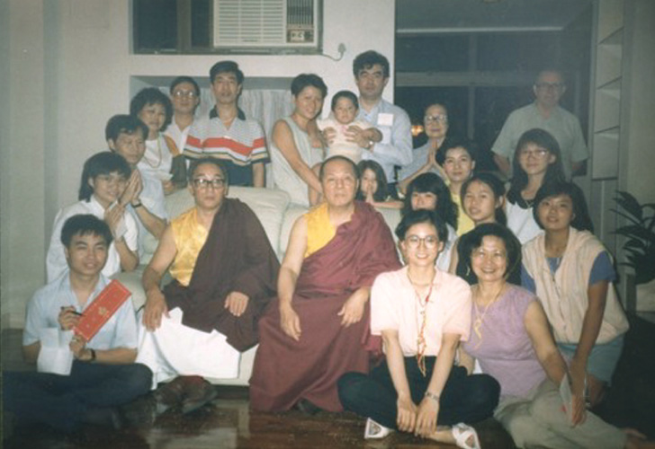 H.H. J.D. Sakya, Lama Kan Tsao and students in Hong Kong