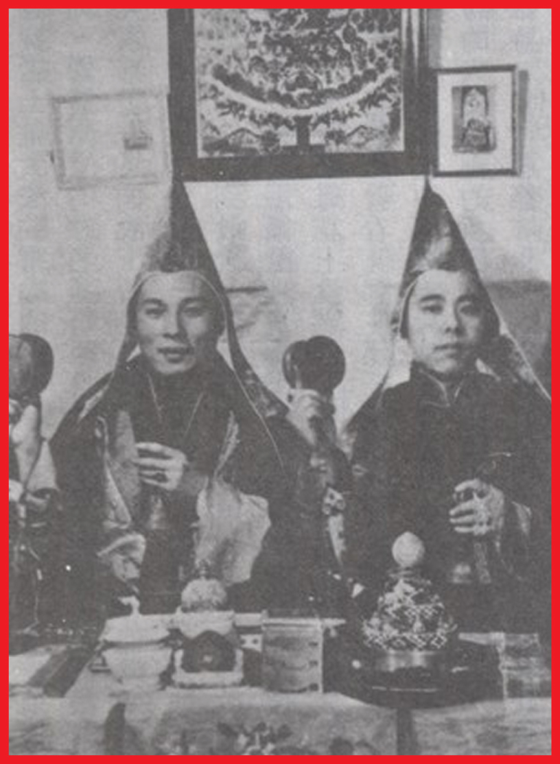 1951年根造上師與密顯法師在上海道場 