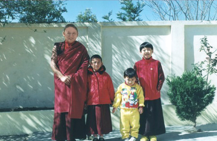 Teacher, Yangsi, Dungse Abhaya, and Avi krita Rinpoche in India
