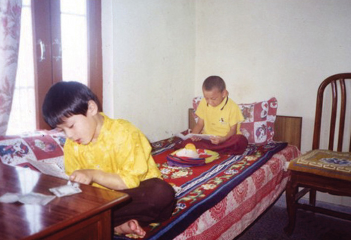 Avi krita Rinpoche and Yangsi studying together in India